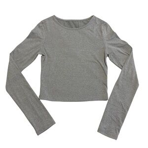 Heather Light Gray Cropped Longsleeve